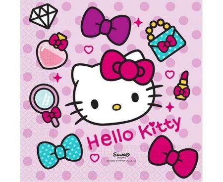 Ubrousky 33 x 33 cm 20 ks Hello Kitty