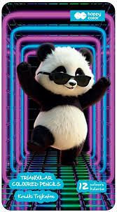 Pastelky trojhranné 12 barev metal box - Panda