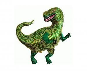 Balónek fóliový nafouknutý 14" na tyčce - Tyranosaurus