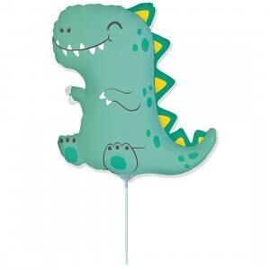 Balónek fóliový nafouknutý 14" na tyčce - Dino Rex