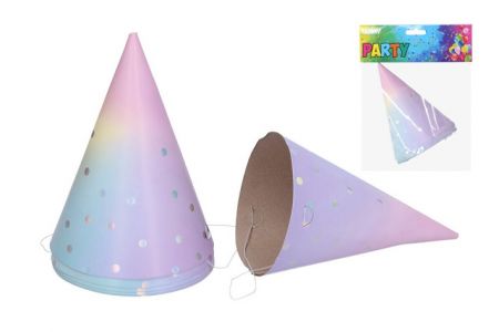 Párty čepička / klobouček PASTEL 6 ks