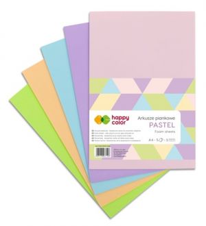 Dekorační pěna A4 PASTEL 5 barev