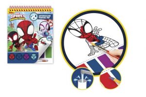 Blok omalovánky Spidey s vodovými barvami a štětcem