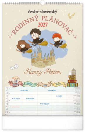 Kalendář nástěnný Rodinný plánovací Harry Potter XL 2027, 33cm x 46cm, PGN-36973-L