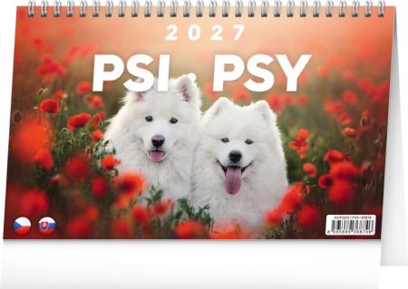 Kalendář stolní Psi – Psy CZ/SK 2027, 23,1cm x 14,5cm, PGS-36874