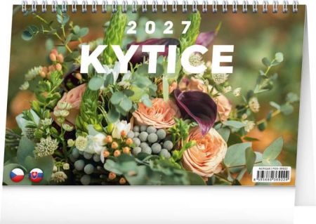 Kalendář stolní Kytice CZ/SK 2027, 23,1cm x 14,5cm, PGS-36922