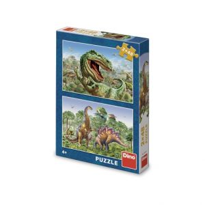 DINO Puzzle Souboj dinosaurů 2x48 dílků