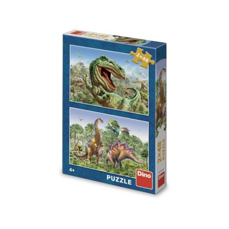 DINO Puzzle Souboj dinosaurů 2x48 dílků