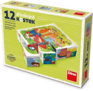 DINO Dřevěné kostky Povolání – 12 kostek