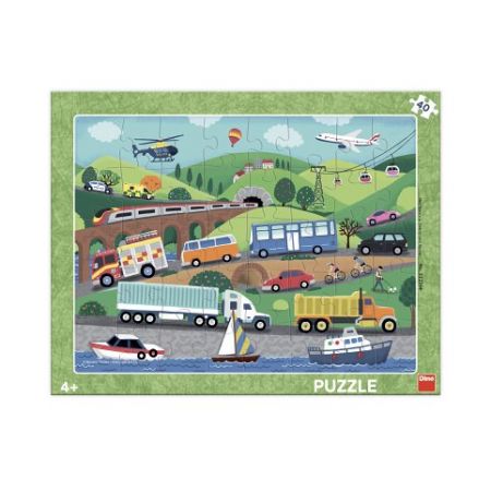 DINO Puzzle Dopravní prostředky 40 dílků deskové