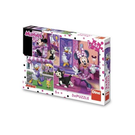 DINO Puzzle Den s Minnie 3x55 dílků
