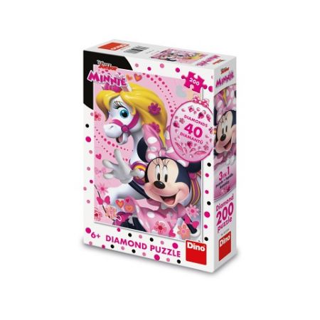 DINO Puzzle Diamantová Minnie Mouse 200 dílků diamond