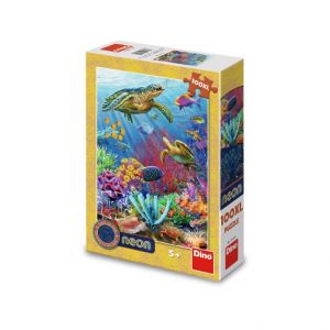 DINO Puzzle Podmořský svět 100 xl dílků neon