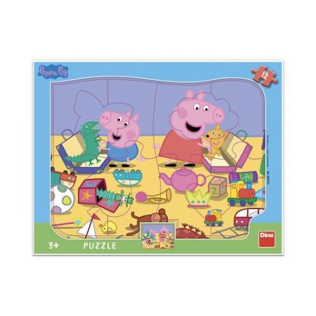DINO Puzzle Peppa Pig si hraje 12 dílků deskové tvary