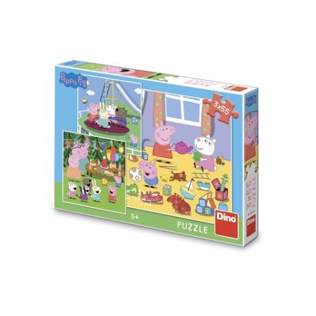DINO Puzzle Peppa Pig: Na prázdninách 3x55 dílků