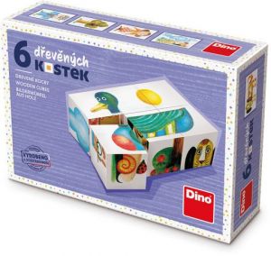 DINO Dřevěné kostky Kachna – 6 kostek