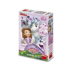 DINO Puzzle Sofie a jednorožec 200 dílků diamond