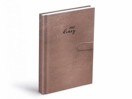 Diář denní 2027 D801 PU růžový - s magnetem, 14,7cm x 21,2cm, 7781555