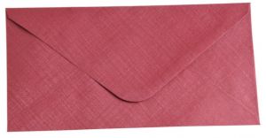 Obálka DL 11,2x15,8 cm metalická s ražbou červená<br />