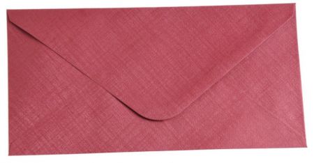 Obálka DL 11,2x15,8 cm metalická s ražbou červená<br />