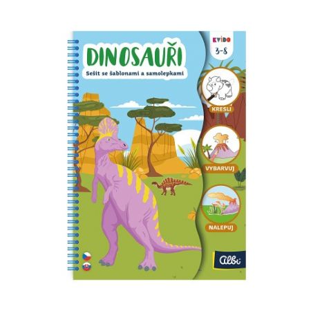 ALBI Kvído - Sešit se šablonami: Dinosauři