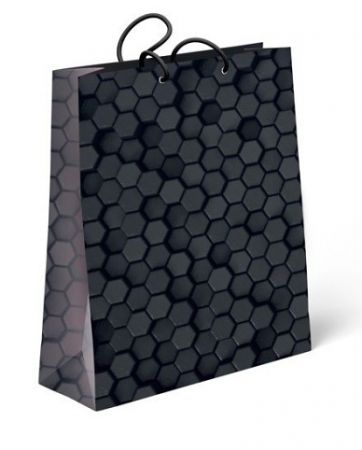 ALBI L - hexagonový pattern na černé
