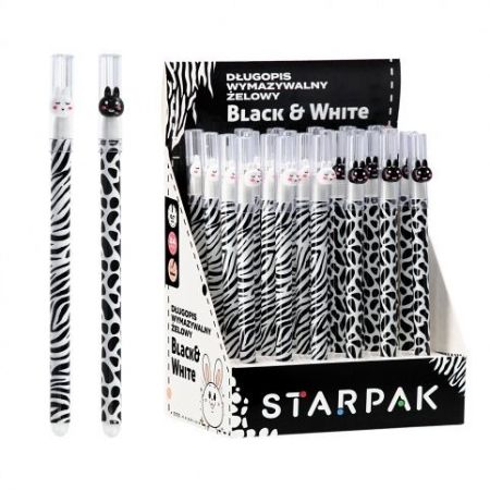 Pero gumovací se 0.7 black & white STARPAK 552687