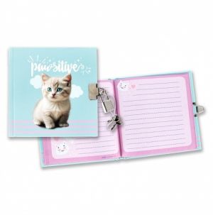 Diář se zámkem CutiesKitty 13x13cm,60l linkovaný<br />
