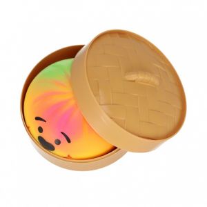 Squishy Dumpling mačkací antistresový knedlíček obličej duhový 5×10 krabička 1/12