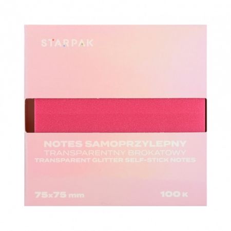 Lepicí bloček 75×75/100 listů transparentní ombre růžový STK 12/360