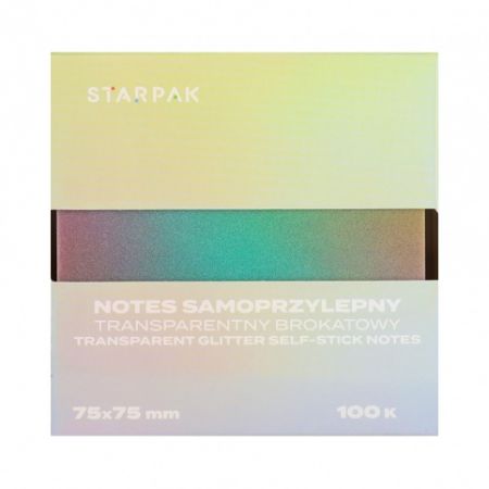 Lepicí bloček 75×75/100 listů transparentní ombre zelený STK 12/360