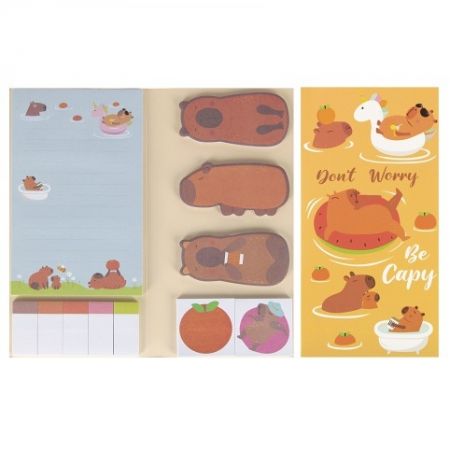 Zápisník + samolepicí záložky 200×100 kapybara STK PB 24/96