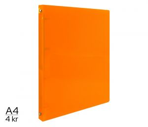 Pořadač LUMA A4 4 kroužkový oranžový