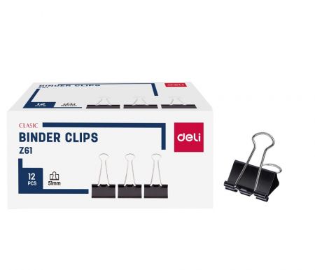 Binder clip 51mm,12ks, DELI EZ61