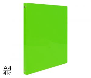 Pořadač LUMA A4 neon 4 kroužkový zelený