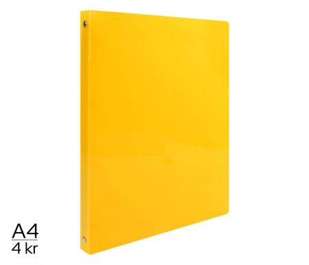 Pořadač LUMA A4 neon 4 kroužkový žlutý