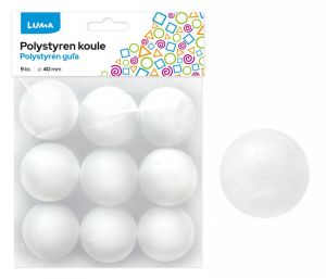 Polystyren koule 40mm 9ks