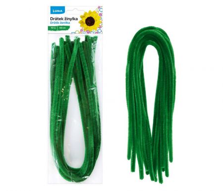 Drátek žinylka 500x8mm 10ks tmavě zelená