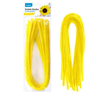 Drátek žinylka 500x8mm 10ks tmavě žlutý