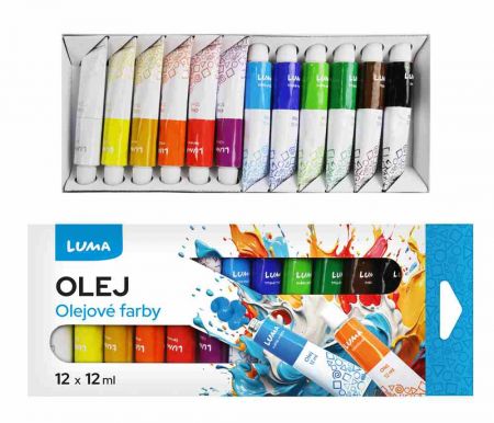 Barvy olejové sada 12 barev 12x12ml