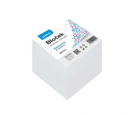 Bloček KOSTKA bílá 85x85x80mm nelepená LUMA