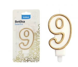 Svíčka č.9 zlatá
