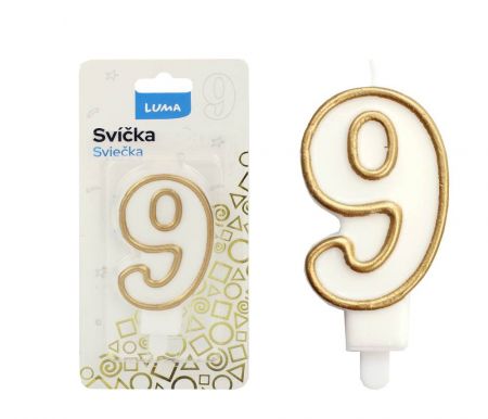Svíčka č.9 zlatá