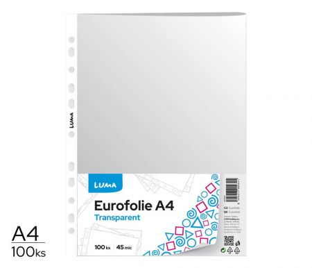 Eurofolie A4 transperentní LUMA, 100ks