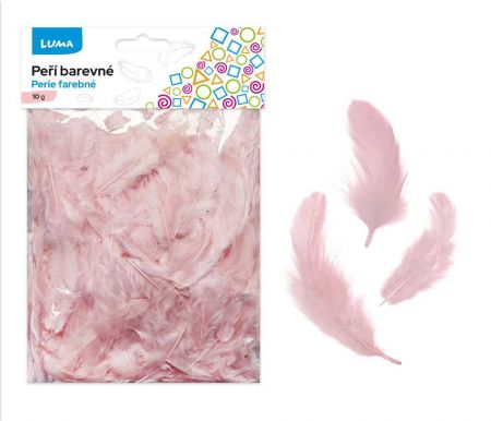 Peří barevné 10g růžové