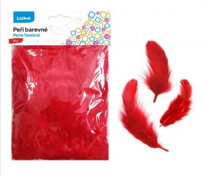 Peří barevné 10g červené LUMA