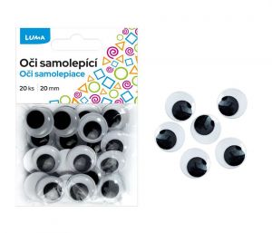Oči kulaté 20mm - 20ks v balení