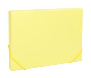Desky na spisy s gumou, box A4 pastel LUMA, žlutý