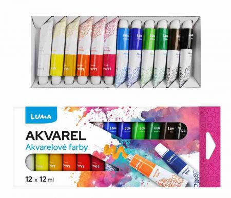 Barvy aquarelové sada LUMA 12 barev 12ml