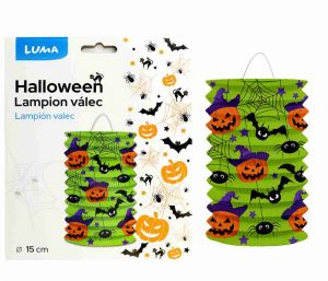 Lampion 15cm válec HALLOWEEN netopýr LUMA